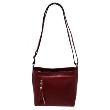 Imagem de Bolsa Couro Transversal Feminina Doras Bolsas BLS255, Vermelho