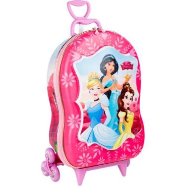 Imagem de Mochila Com Rodinhas Infantil Cor Rosa Princesas Disney Meninas Rodinh