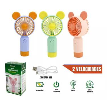 Imagem de Ventilador de Mesa 17cm Recarregavel USB Color - Alfacell