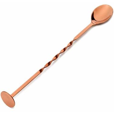 Imagem de Colher bailarina c/ disco macerador em aço inox-28 cm-bronze - dynasty