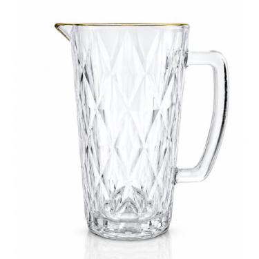 Imagem de Jarra de Vidro 1 Litro Diamante Modelo Diamond Luxo - DW, Jarra Borda 