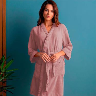 Imagem de Roupão Plush Microfibra Kimono Unissex Feminino e Masculino Atlântica - Emcompre