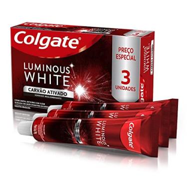 Imagem de Colgate Creme Dental Clareador Luminous White Carvão Ativado 70G 3 Unidades