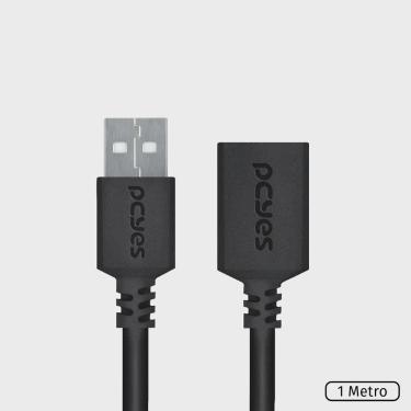 Imagem de Cabo Extensor USB a 2.0 Macho para USB a 2.0 Femea 28AWG Puro Cobre 1 Metro - PUAMF2-1