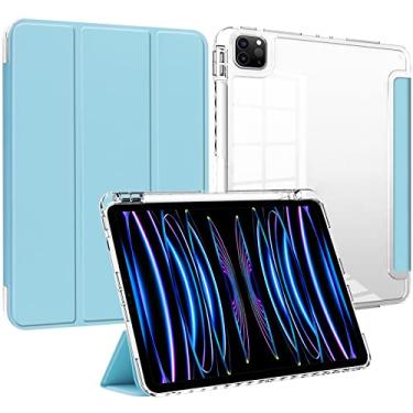 Imagem de Capa para iPad Pro 11 polegadas 4ª/3ª/2ª/1ª geração (2022/2021/2020/2018) com suporte de lápis, suporta [despertar/hibernar automático] e carregamento sem fio para lápis Gen 2