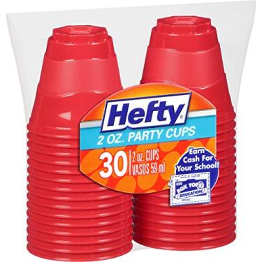 Imagem de Copos de festa descartáveis da Hefty, 30 unidades, 60 ml, vermelho