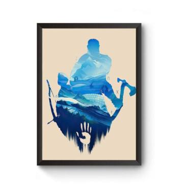 Imagem de Poster Moldurado Arte Game God Of War Quadro - Fanarte