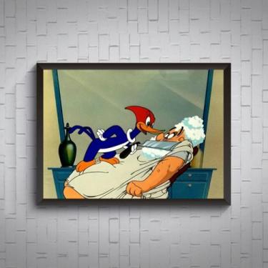 Imagem de Quadro Pica Pau Biruta Barbeiro Arte Decoração Barber Shop - Fanarte