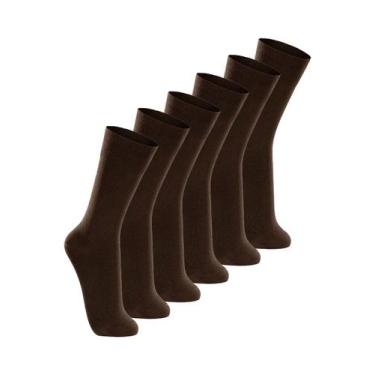 Imagem de Kit com 6 Pares de Meias Casual Lupo 1210-201, Marrom, 37-44