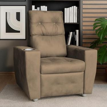 Imagem de Poltrona Idoso Reclinável Posições Magazine Capuccino