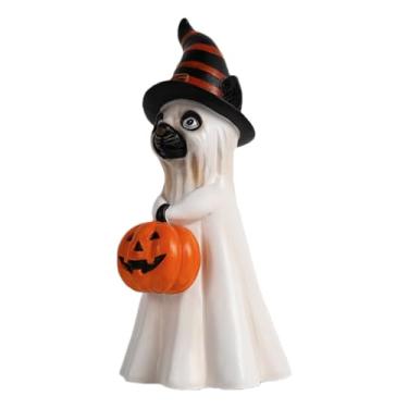 Imagem de Decoração de fantasma de Halloween | Estatuetas de gato de cachorro fantasma decoração de mesa - escultura em resina, decorações de Halloween, artigos de festa para mesa, mesa, sala de estar, estante