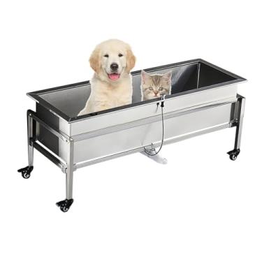 Imagem de Estação de banho para cães, banheira de aço inoxidável, lavagem pequena para cuidados domésticos, pia de chuveiro para animais de estimação pequenos