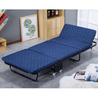 Imagem de JYXYXSCP Cama dobrável para sofá-cama, cama dobrável de metal, cama dobrável de solteiro, escritório, almoço, soneca, artefato, cama reclinável (A W110 cm)