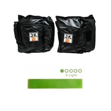 Imagem de Caneleira/Tornozeleira de Peso 3 Kgs Profissional + Mini Band Faixa El