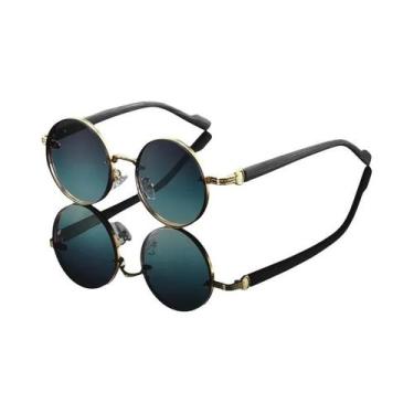 Imagem de Óculos De Sol Redondos Clássicos Com Gradiente Vintage, Armação De Met