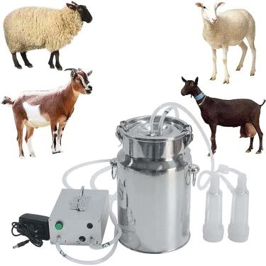Imagem de Máquina Ordenha Elétrica, Kit Máquina Ordenha Cabra Vaca, Ordenhadora Bomba Vácuo Pulsação, Equipamento Ordenha Gado Portátil Automático Alta Configuração,Plugin7L