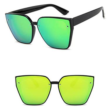 Imagem de Óculos de sol quadrado feminino vintage oversized design olho de gato óculos de sol feminino oceano cor gradiente cateye oculos de sol, 7, tamanho único