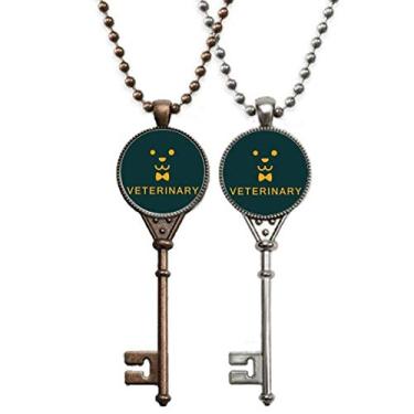 Imagem de OFFbb-USA Colar de chaveiro com cara sorridente para cachorro chaveiro veterinário decoração de casal