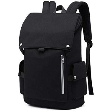 Imagem de Mochila para laptop Mochila masculina de grande capacidade Mochila casual para computador de viagem, tecido impermeável e usável, preto