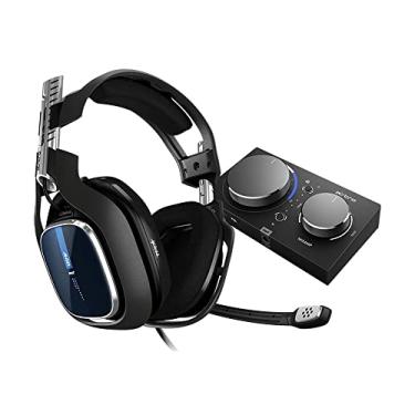 Imagem de Headset ASTRO Gaming A40 TR + MixAmp Pro TR Gen 4 com Áudio Dolby para PS4, PC, Mac - Preto/Azul