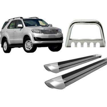 Imagem de Kit Estribo Personalizado Quebra Mato C/Chapa Cromado SW4 até 2015 - H