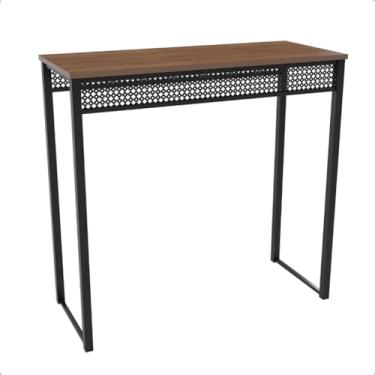 Imagem de Mesa Bancada Gourmet Estilo Industrial Alta Aparador Vintage(MDF Amadeirado)