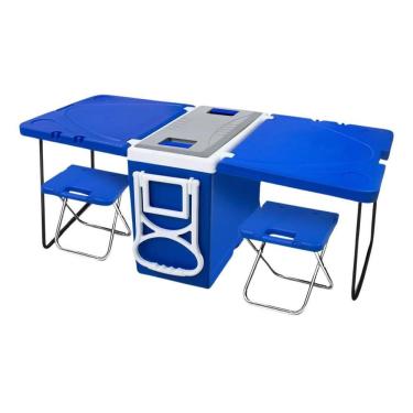 Imagem de Caixa Térmica De Praia Bebidas 32l 5 Em 1 Azul Arqplast