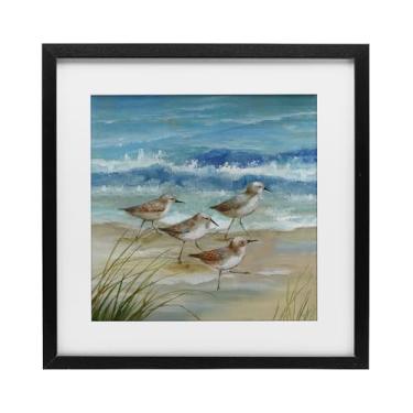 Imagem de Stupell Industries Impressão emoldurada preta Sandpiper Gathering View Under Glass por Nan, 33 x 33