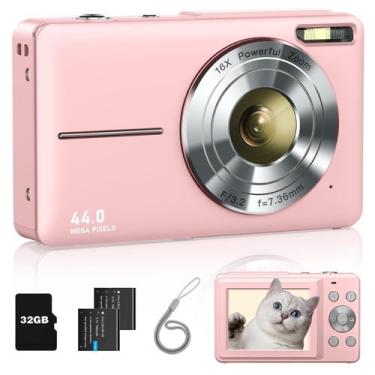 Imagem de Câmera digital Lecran FHD 1080P 44MP Kids com 32GB 2 baterias