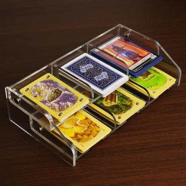 Imagem de Aizesuro Wide 2 Shelf Acrylic Card Tray Organizer, Resource Card Holder Compatible with Catan Settlers Board Game