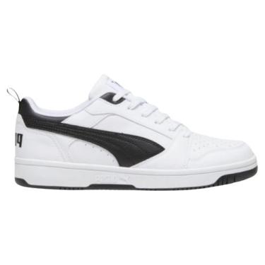 Imagem de Tênis Casual Masculino Puma Rebound V6 Low Original, 43, Branco, Preto