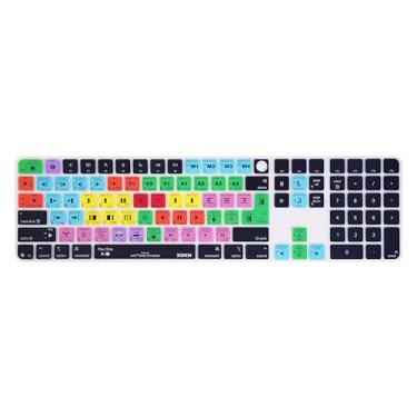 Imagem de XSKN Avid Media Composer Shortcuts Keyboard Cover Skin serve para Apple 2024 iMac M4 Chip Magic Keyboard com Touch ID e teclado numérico A3119