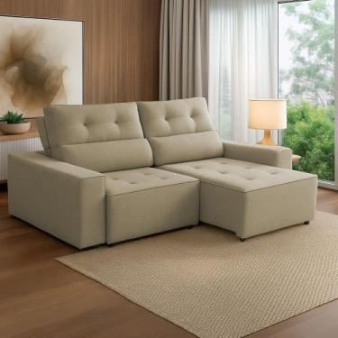 Imagem de Sofá Price 2 lugares 1,80m Linho Star Confort - VS Móveis, Carvalho