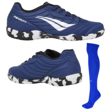 Imagem de Chuteira Futsal Penalty Matis Infantil Marinho + Meião Matis, Marinho,