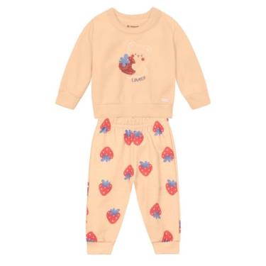 Imagem de Conjunto bebê menina peluciado Brandili Baby, G, Rosa