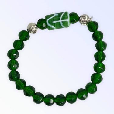 Imagem de Pulseira Oxossi Firma Verde Cristal e Silicone