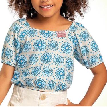 Imagem de Camiseta Cropped Infantil Menina Floral - Fakini
