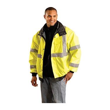 Imagem de OccuNomix LUX-TJBJ-Y2X Jaqueta Bomber Premium 4 em 1, Classe 3, 100% poliéster ANSI, impermeável, 2GG, amarelo