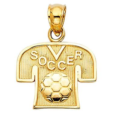 Imagem de Pingente de jérsei de futebol 14KY, Phoebe dourado