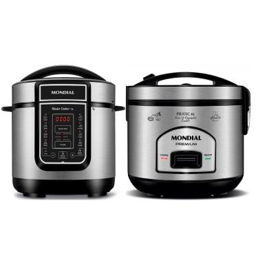 Imagem de Kit Panela Elétrica de Arroz e Panela de Pressão Mondial 127V