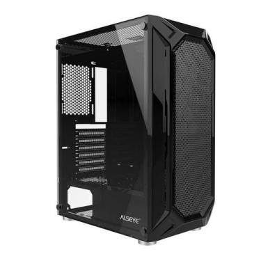 Imagem de Gabinete Gamer Alseye Aqua, Mid-Tower, Lateral de Vidro, Preto, AQUA-B