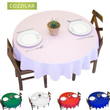 Imagem de Kit 2 Toalhas de Mesa Redonda 4 Lugares Lisa - Cozzilar, Rosa