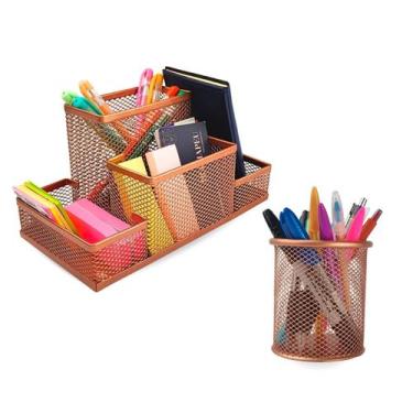 Imagem de Porta Caneta Treco Lápis Post It Multiuso Home Office Luxo - Markys St