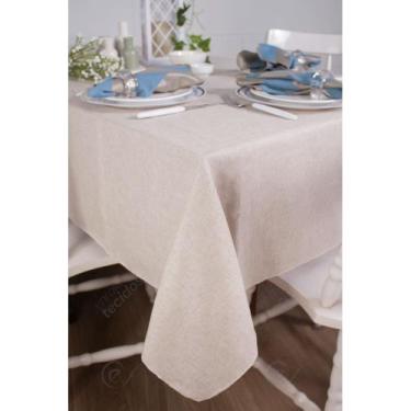 Imagem de Toalha de Mesa Quadrada em Tecido Linho Crú, 2,80 x 2,80