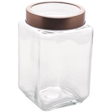 Imagem de Pote de Vidro com Tampa Metal Lyor Rose Gold 1,7L Mantimentos Gastro R