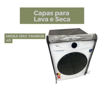 Imagem de Capa lava e seca midea 12kg tambor 4d transparente flex - Capas Flex, 