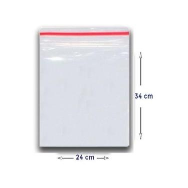 Imagem de 100 Sacos Saquinho Zip Lock Hermético 24x34cm Abre E Fecha - Talge