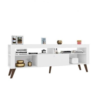 Imagem de Rack Com Porta Revistas P/ Tv Ate 70" Quebec Branco - Art in Móveis