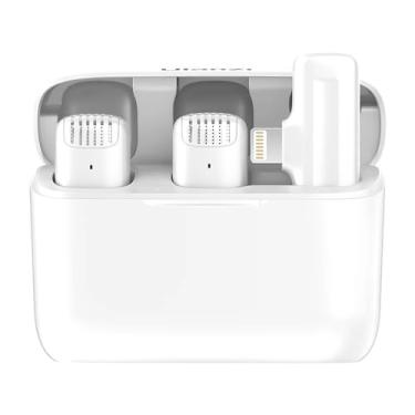 Imagem de Microfone Sem Fio Ulanzi J12 com Conector Lightning, Lapela, para Ios, Cor Branco, Ideal para Gravações de Áudio Profissionais