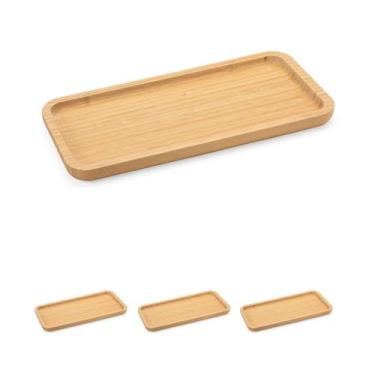 Imagem de 3un PETISQUEIRA RETANGULAR BAMBU 37CM BANDEJA FRIOS - clink